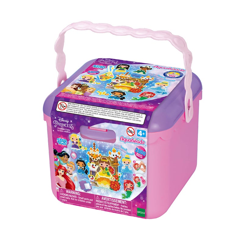 AquaBeads Disney Princess Creation Cube, Complete Arts & Crafts Bead Kit for Children - Over 2,500 Beads & Display Stand The Create Belle, Ariel, Tiana, Rapunzel and More - Image 1